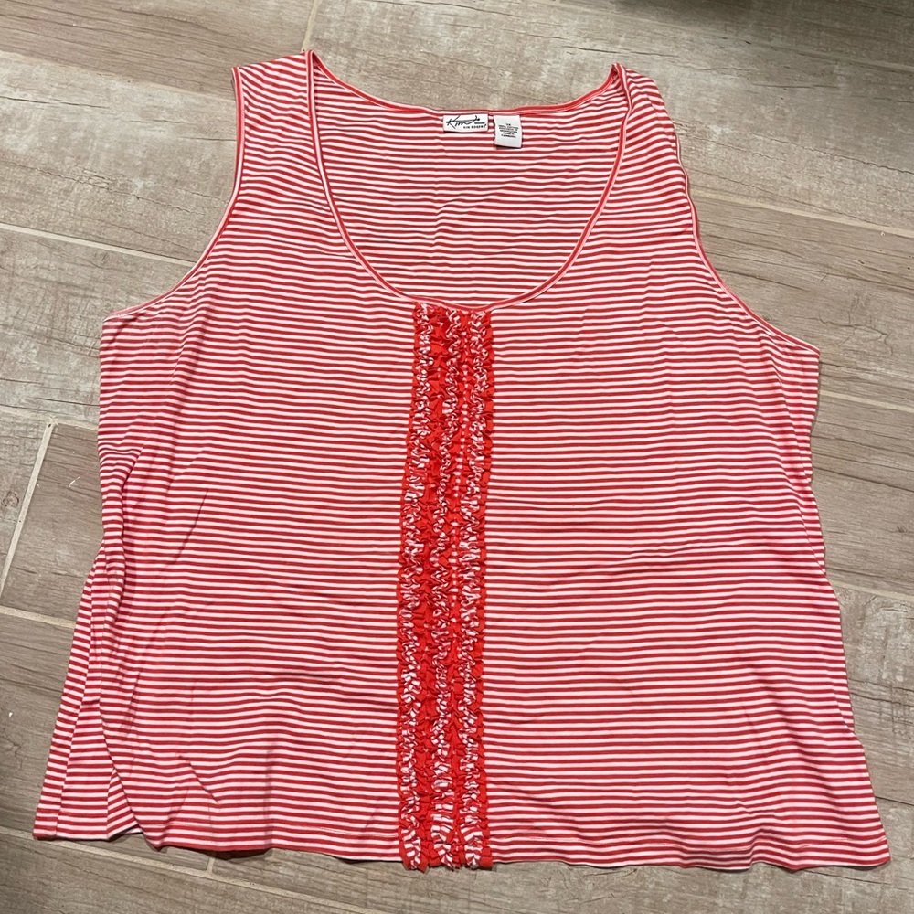 Kim Rogers red and white tank top. NEVER WORN!